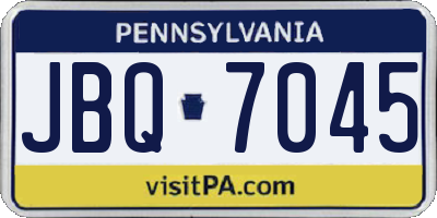 PA license plate JBQ7045