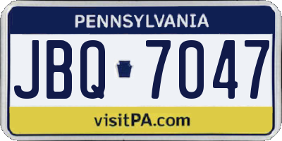 PA license plate JBQ7047