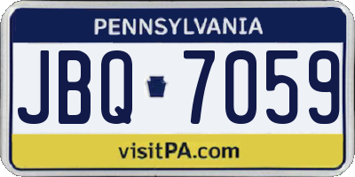 PA license plate JBQ7059