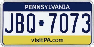 PA license plate JBQ7073