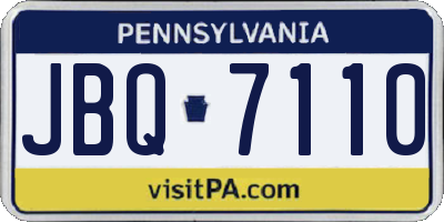 PA license plate JBQ7110