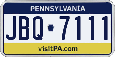 PA license plate JBQ7111
