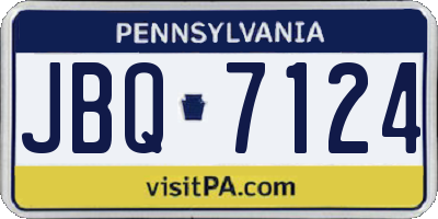 PA license plate JBQ7124