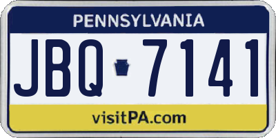 PA license plate JBQ7141