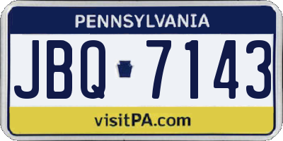 PA license plate JBQ7143