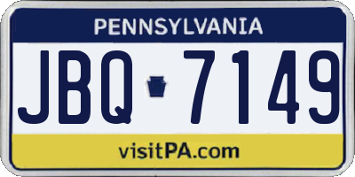 PA license plate JBQ7149