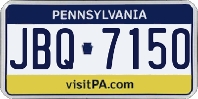 PA license plate JBQ7150