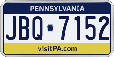 PA license plate JBQ7152