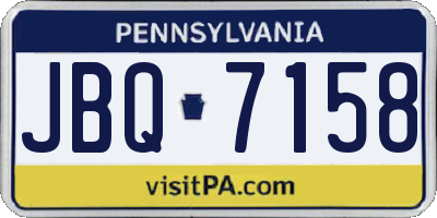 PA license plate JBQ7158