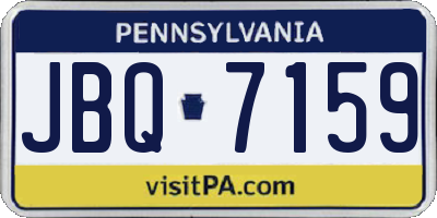 PA license plate JBQ7159