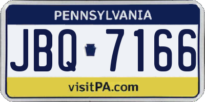 PA license plate JBQ7166