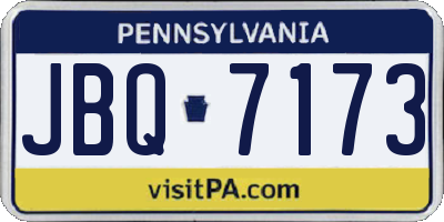 PA license plate JBQ7173