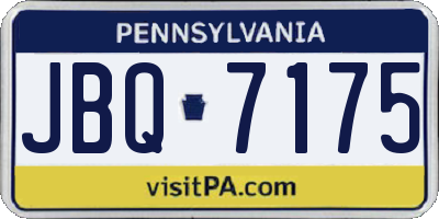 PA license plate JBQ7175