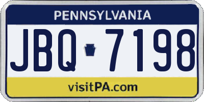 PA license plate JBQ7198