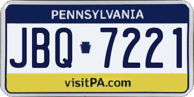 PA license plate JBQ7221