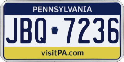 PA license plate JBQ7236