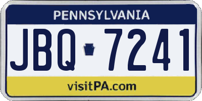 PA license plate JBQ7241