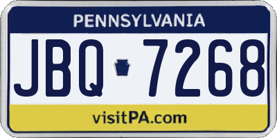 PA license plate JBQ7268