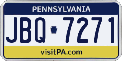 PA license plate JBQ7271