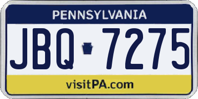 PA license plate JBQ7275