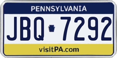PA license plate JBQ7292