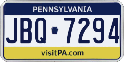 PA license plate JBQ7294