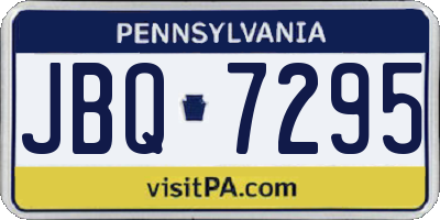 PA license plate JBQ7295