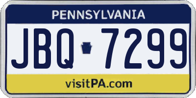PA license plate JBQ7299