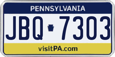 PA license plate JBQ7303