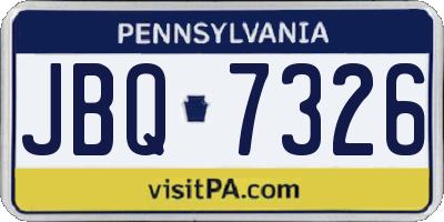 PA license plate JBQ7326