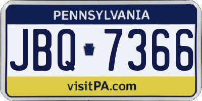 PA license plate JBQ7366
