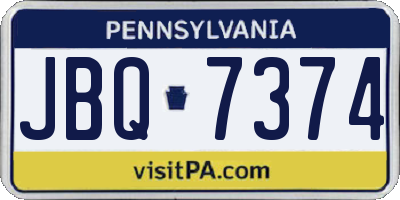 PA license plate JBQ7374