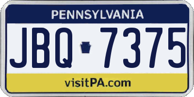 PA license plate JBQ7375