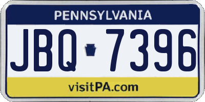 PA license plate JBQ7396