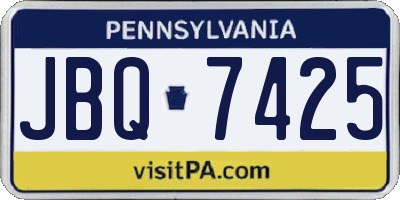 PA license plate JBQ7425