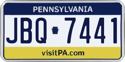 PA license plate JBQ7441