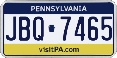 PA license plate JBQ7465