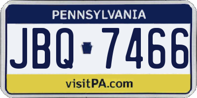 PA license plate JBQ7466