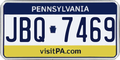 PA license plate JBQ7469