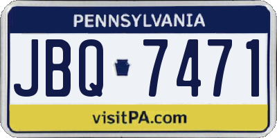 PA license plate JBQ7471