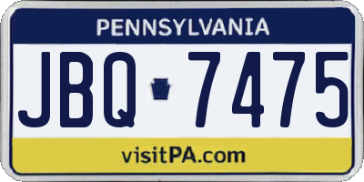PA license plate JBQ7475