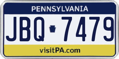 PA license plate JBQ7479