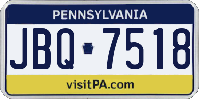 PA license plate JBQ7518