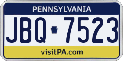 PA license plate JBQ7523