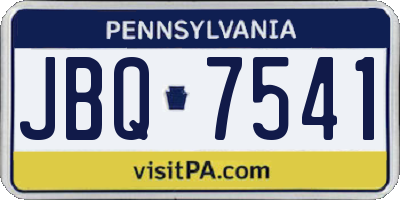 PA license plate JBQ7541