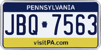 PA license plate JBQ7563