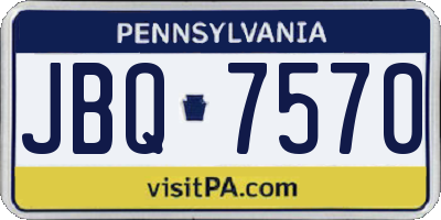 PA license plate JBQ7570
