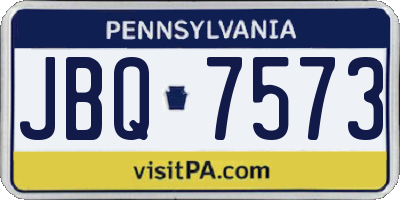 PA license plate JBQ7573