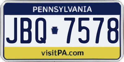 PA license plate JBQ7578