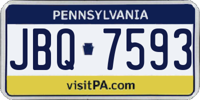 PA license plate JBQ7593